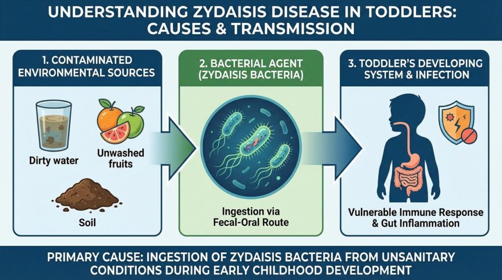 what causes zydaisis disease in toddlers